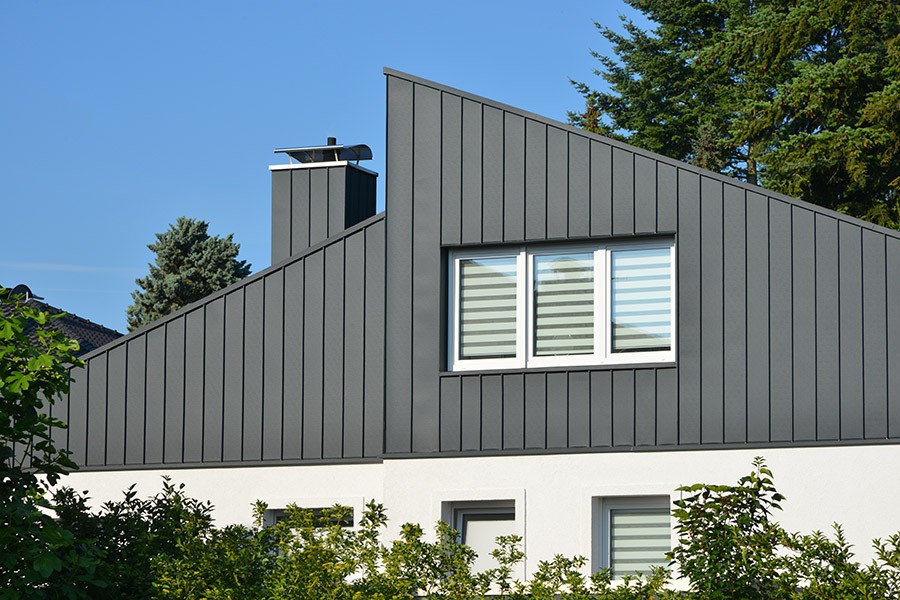 Montana modern home with dark metal siding