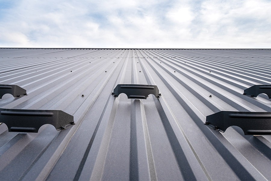 Metal roof material on home location